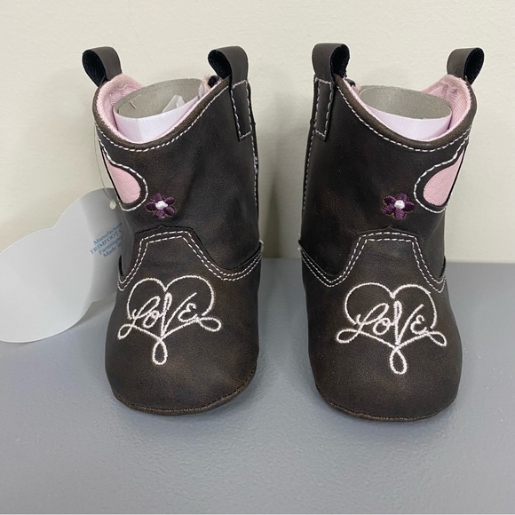 Natural Steps Trimfoot Lil Alexa Baby Size 0 Brown & Pink Baby Boots - Picture 3 of 14